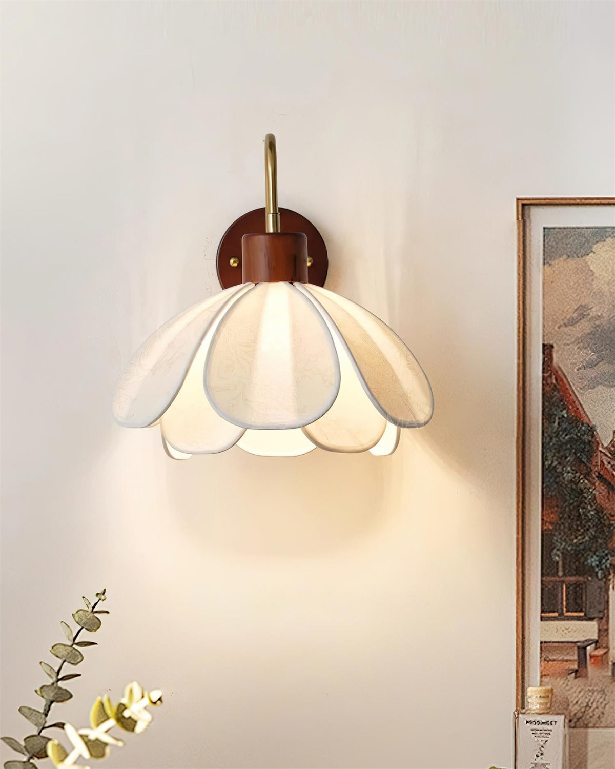 Florayne aplique de pared vintage de vidrio floral