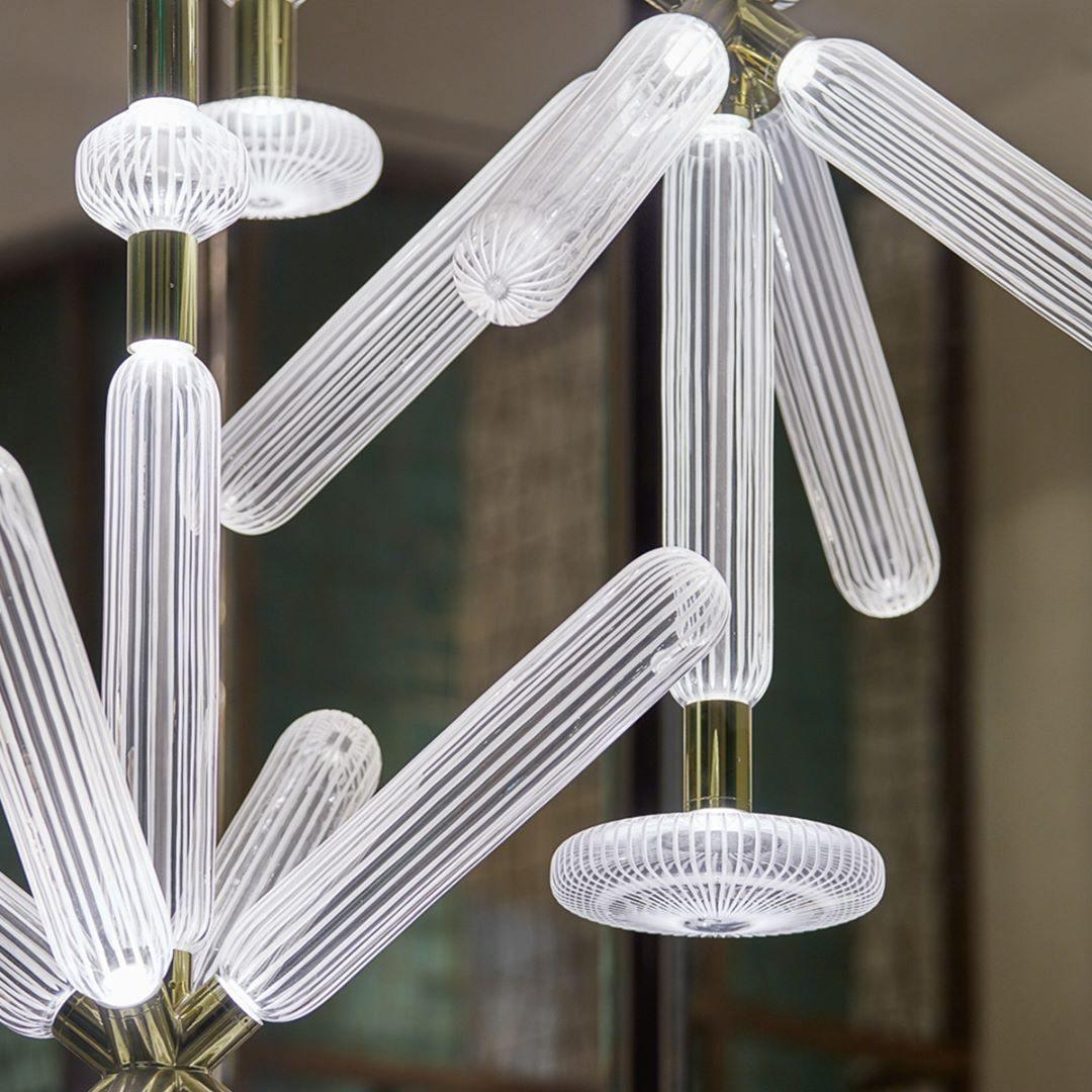 Tika lámpara colgante cristal Cylinder Cipher Contemporary