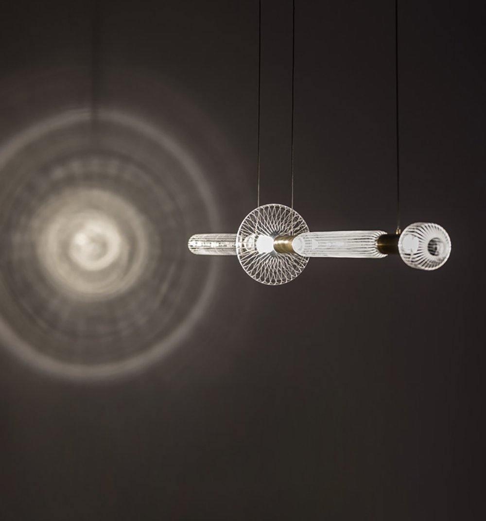 Tika lámpara colgante cristal Cylinder Cipher Contemporary
