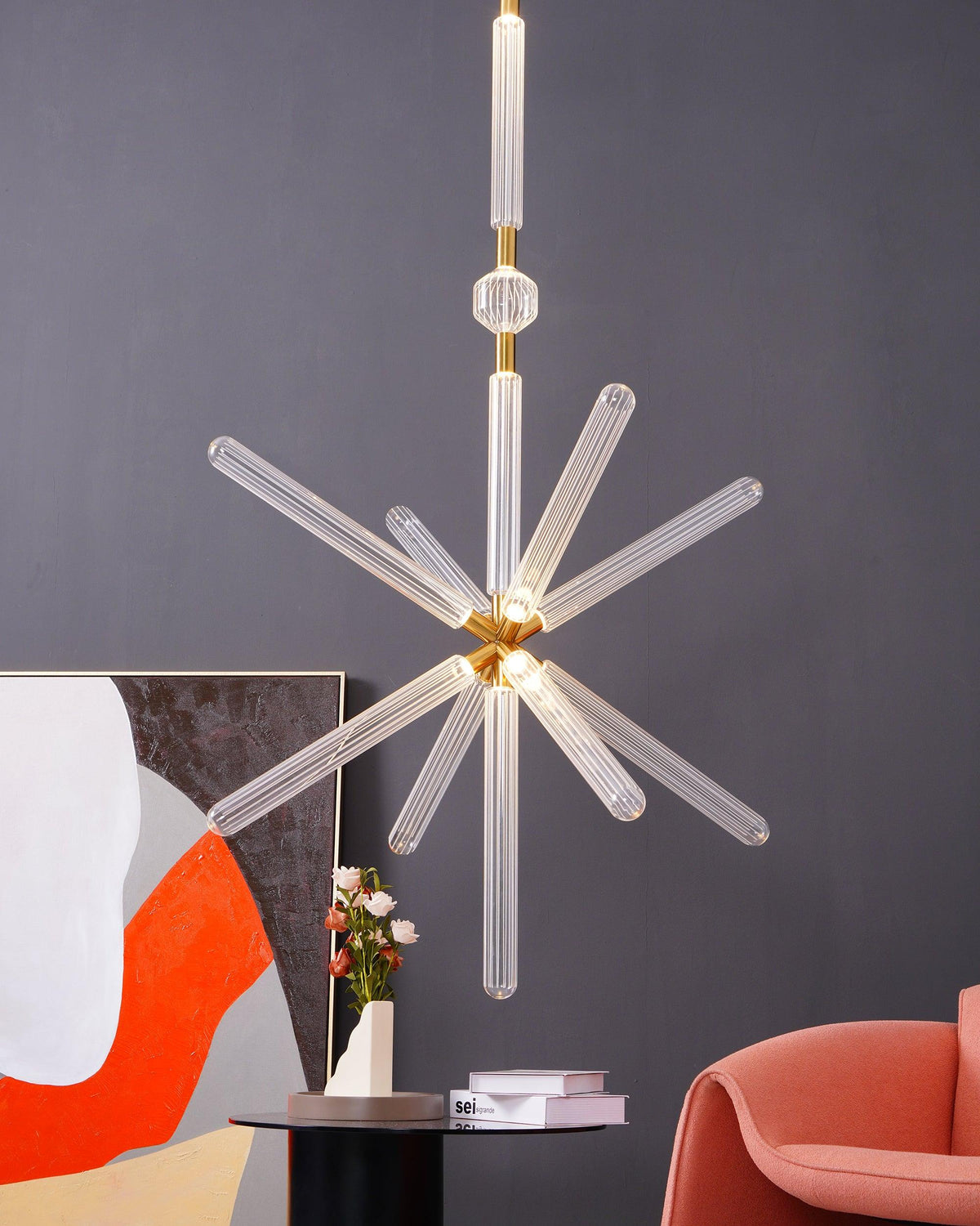 Tika lámpara colgante cristal Cylinder Cipher Contemporary