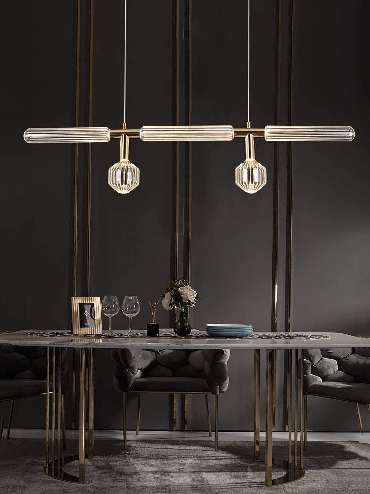 Tika lámpara colgante cristal Cylinder Cipher Contemporary