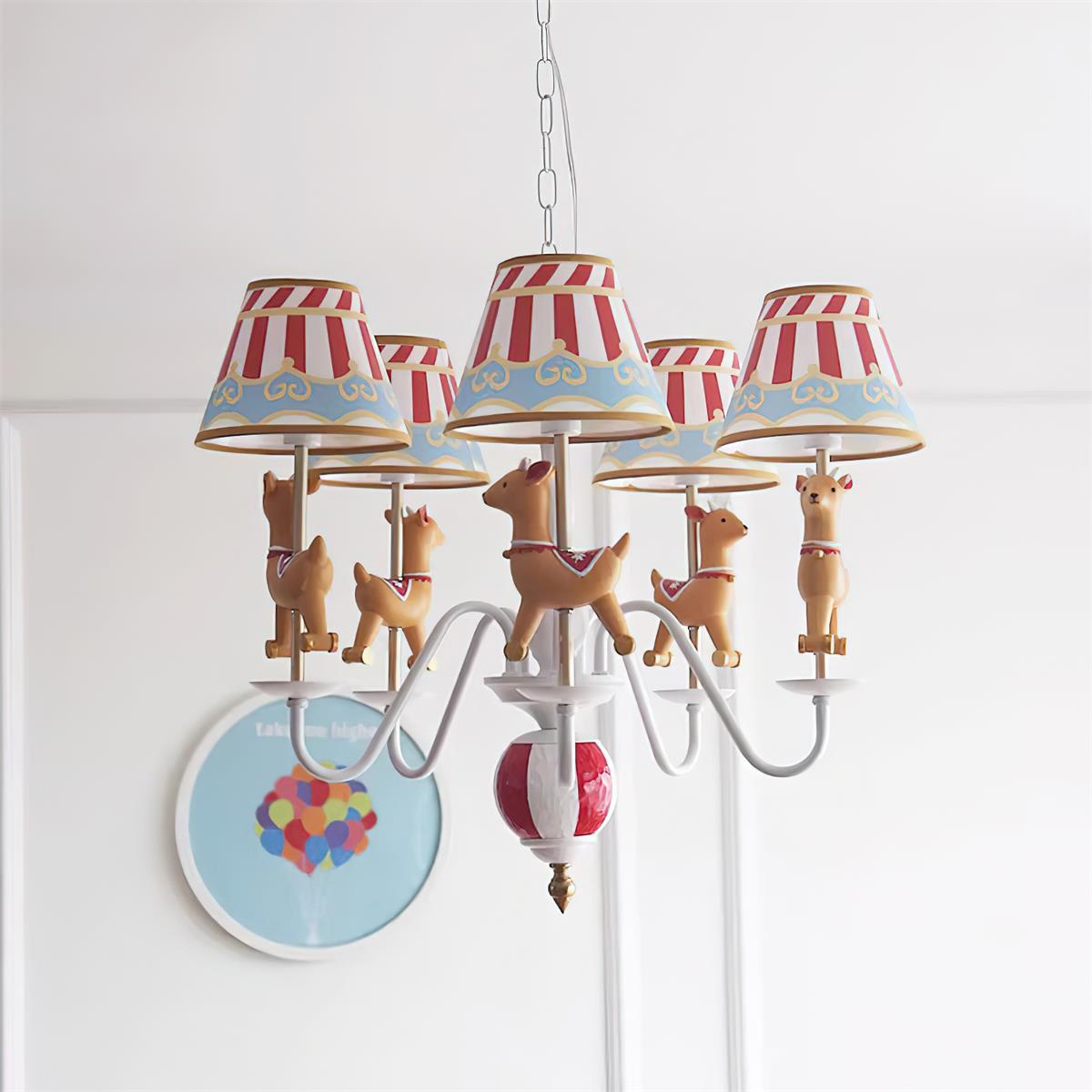 Solvian lámpara de araña Carousel Kids de estilo lúdico