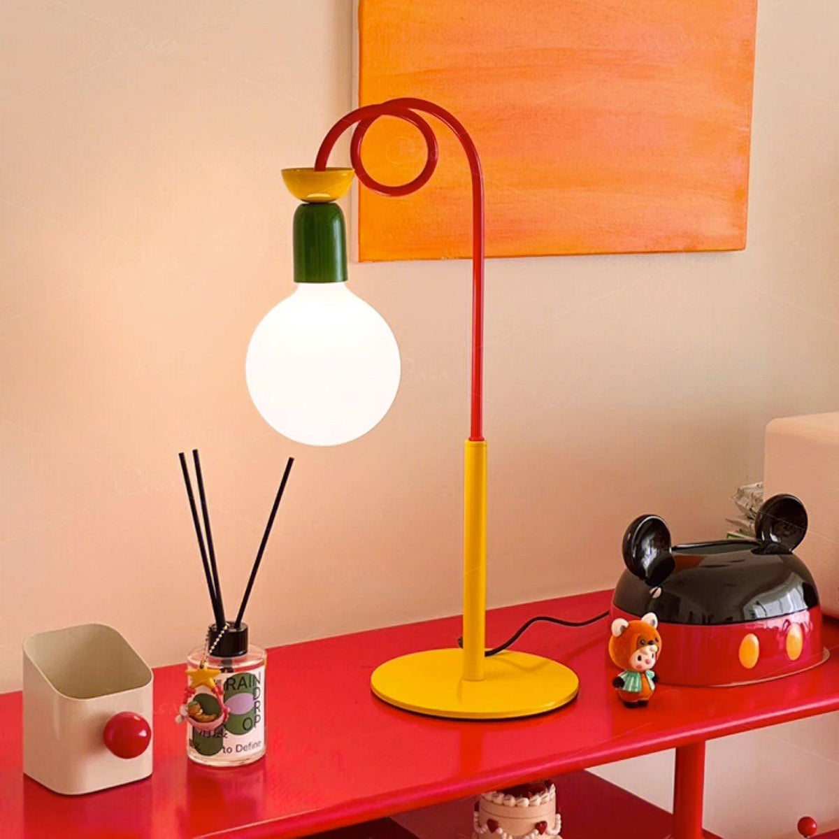 Trilo lámpara de mesa de vidrio juguetona