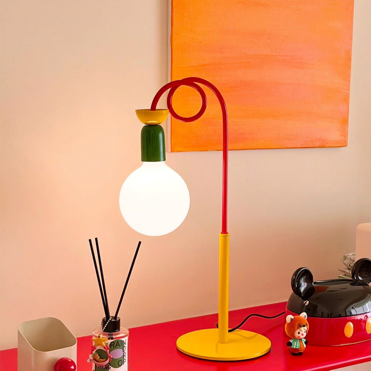 Trilo lámpara de mesa de vidrio juguetona