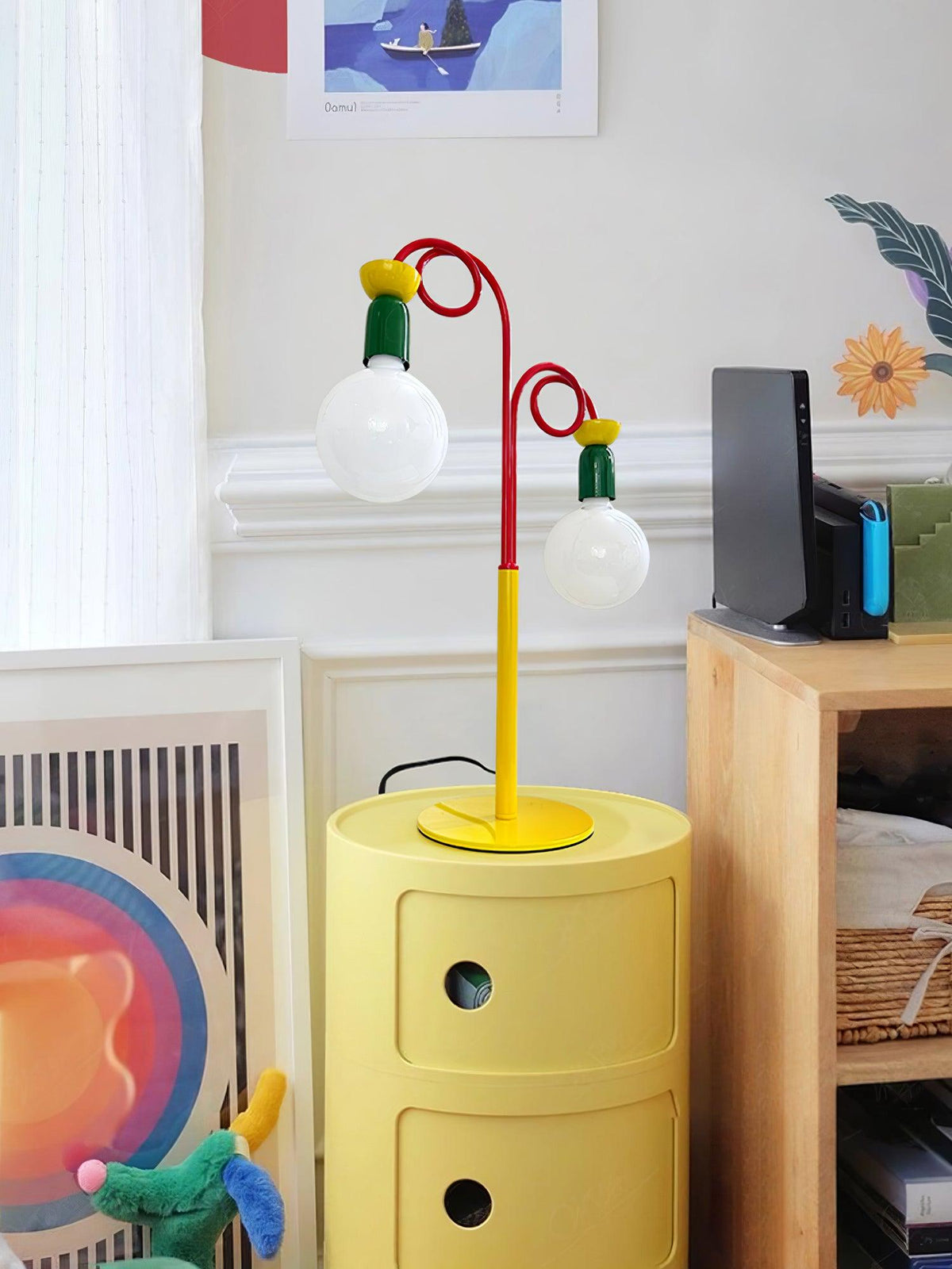 Trilo lámpara de mesa de vidrio juguetona
