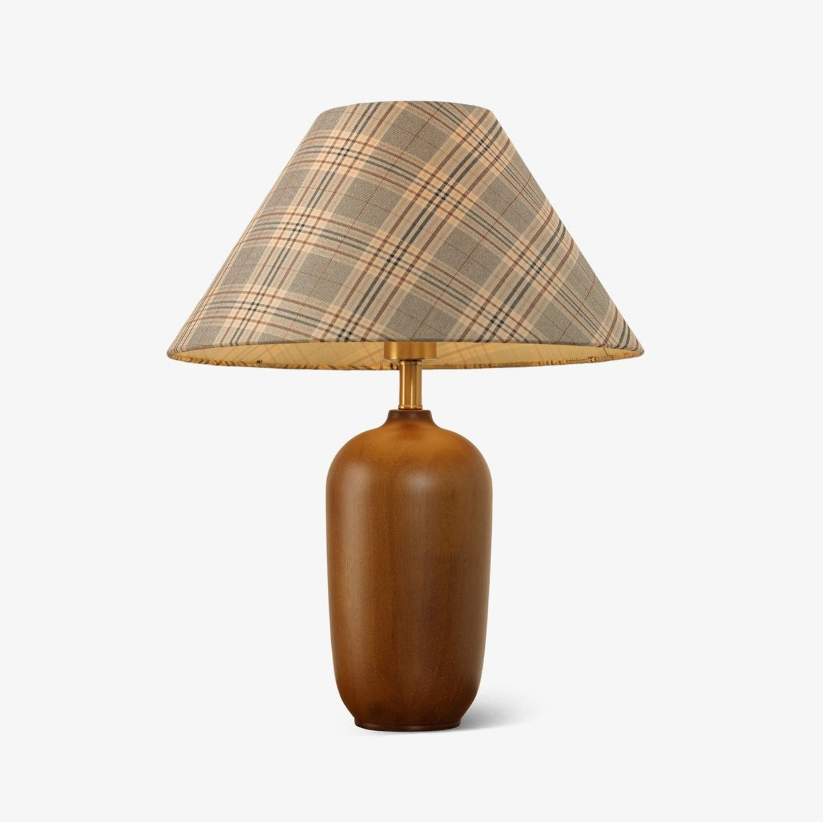 Sienna lámpara de mesa de madera y tejido clásico