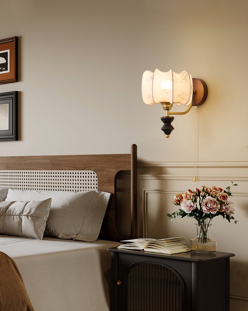Eshae Aplique de pared Tela Madera Premium Nórdico Arte