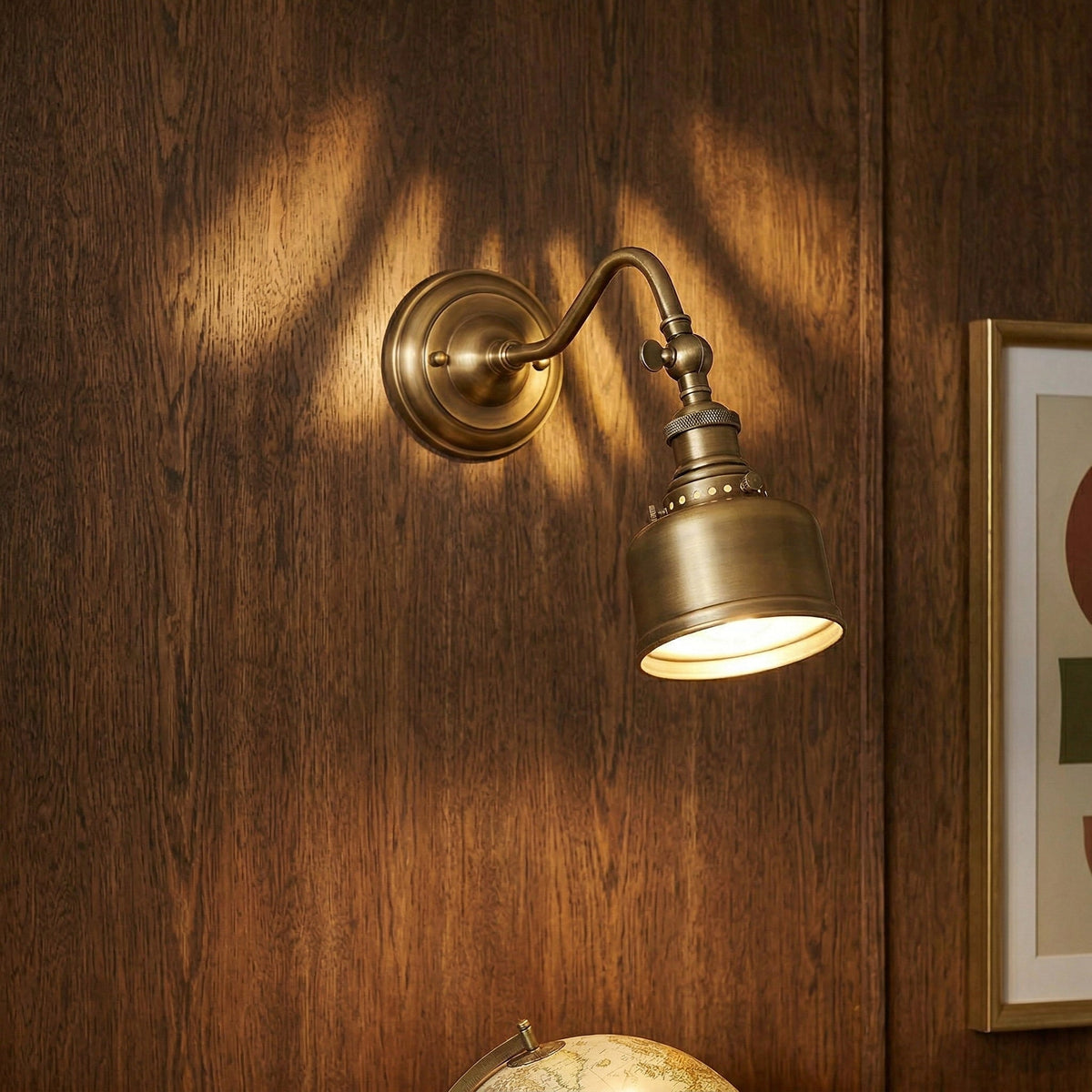 Orelelenne aplique de pared Gooseneck
