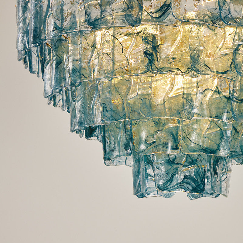 Ambelia lámpara de araña de vidrio en capas