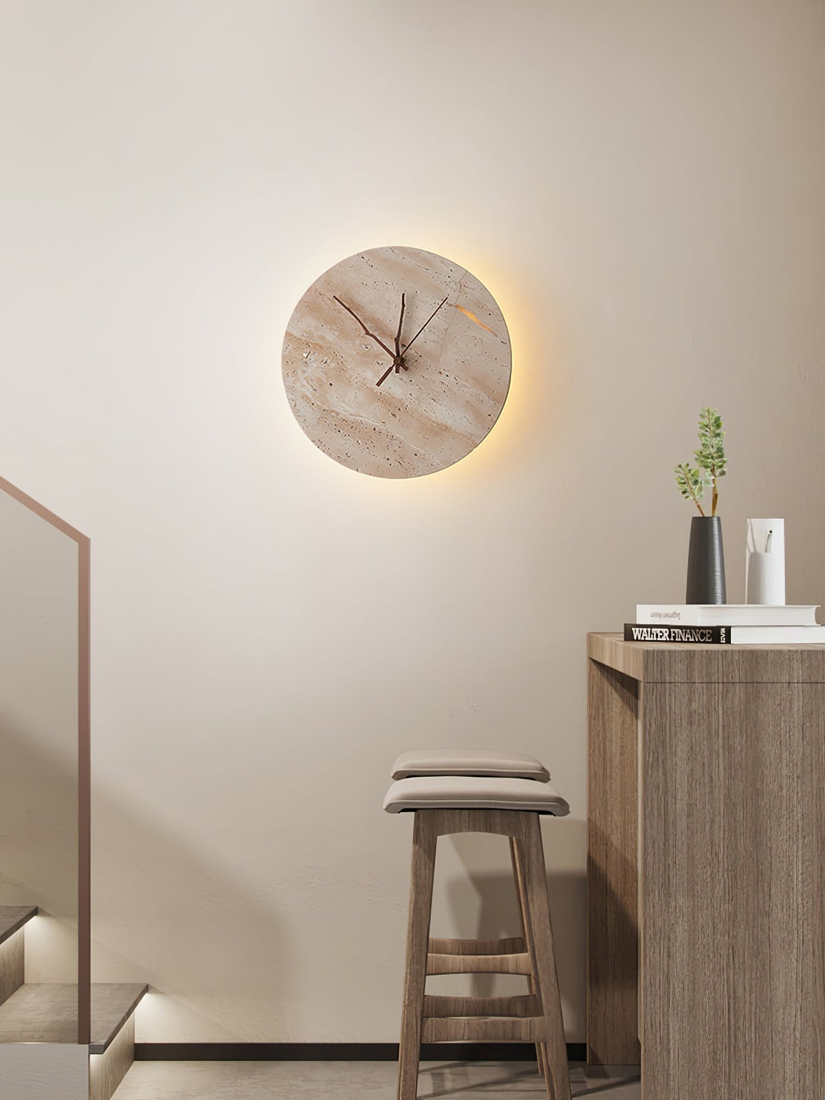 Nororielle aplique de pared minimalista en travertino