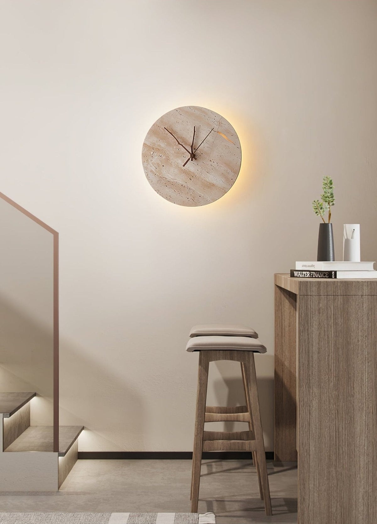 Nororielle aplique de pared minimalista en travertino