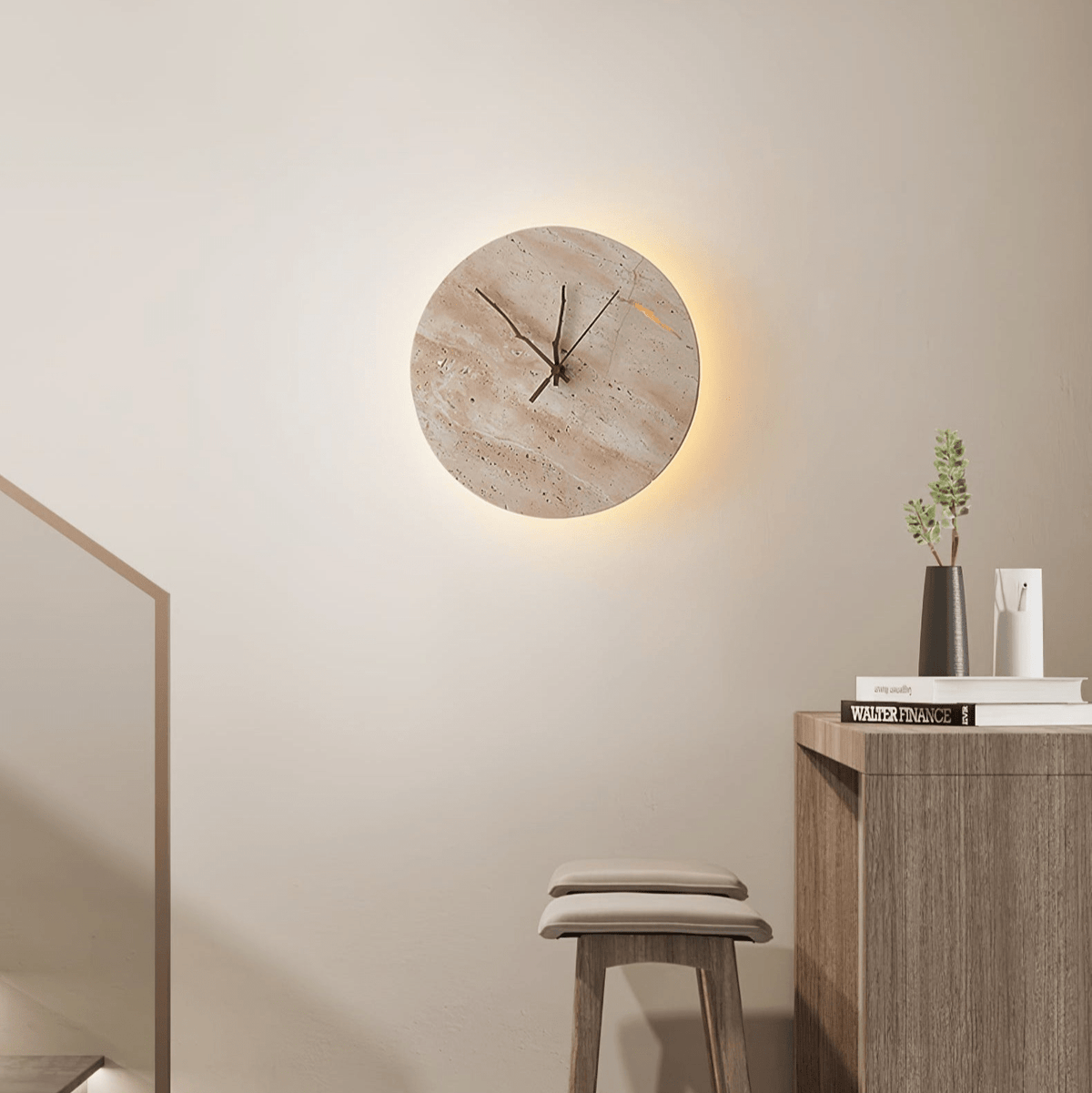 Nororielle aplique de pared minimalista en travertino