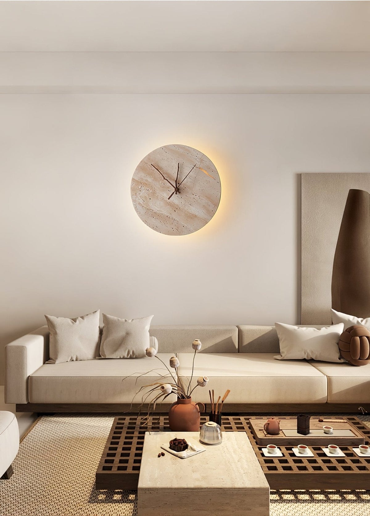 Nororielle aplique de pared minimalista en travertino