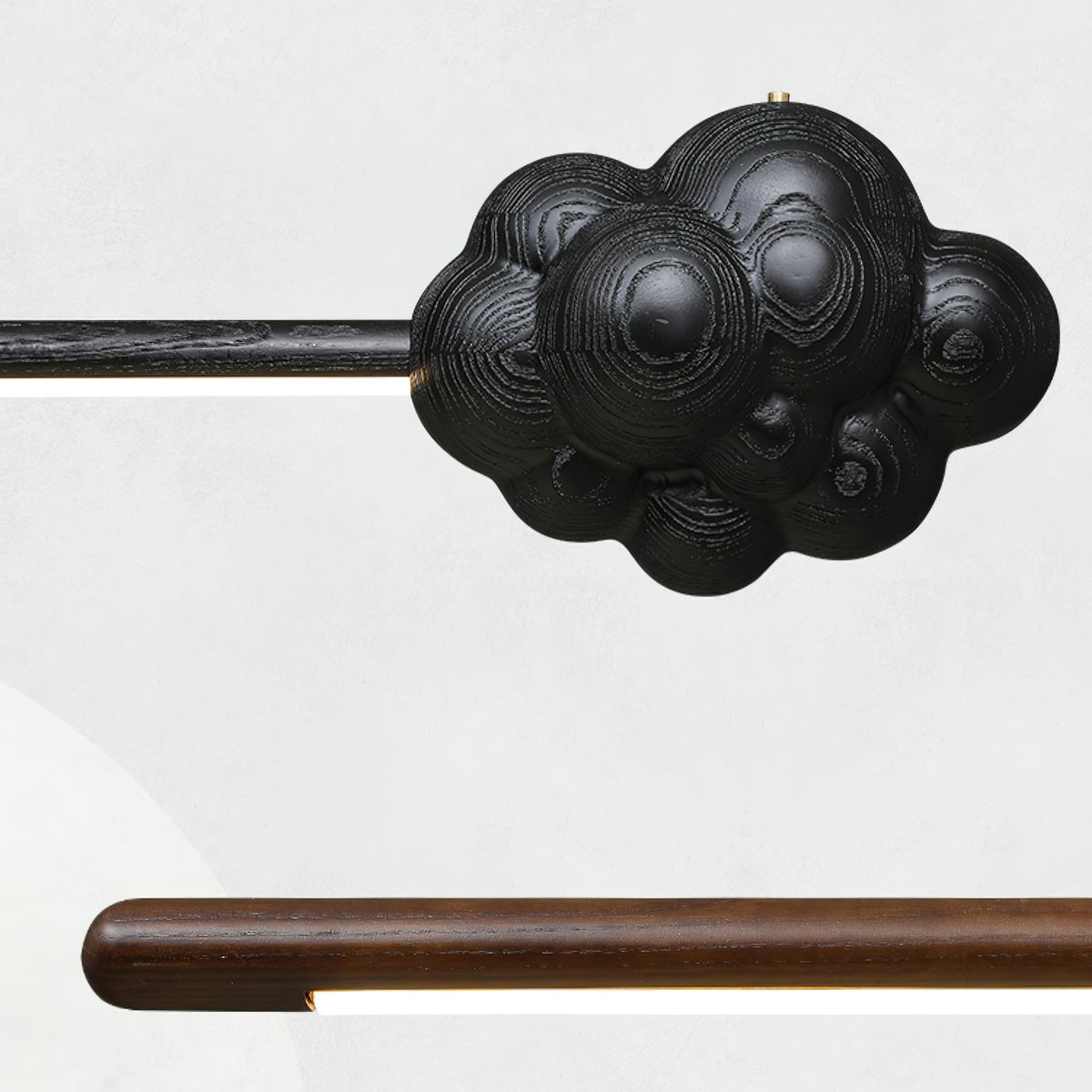 Sylisia lámpara colgante de madera estilo minimalista con palo en forma de nube