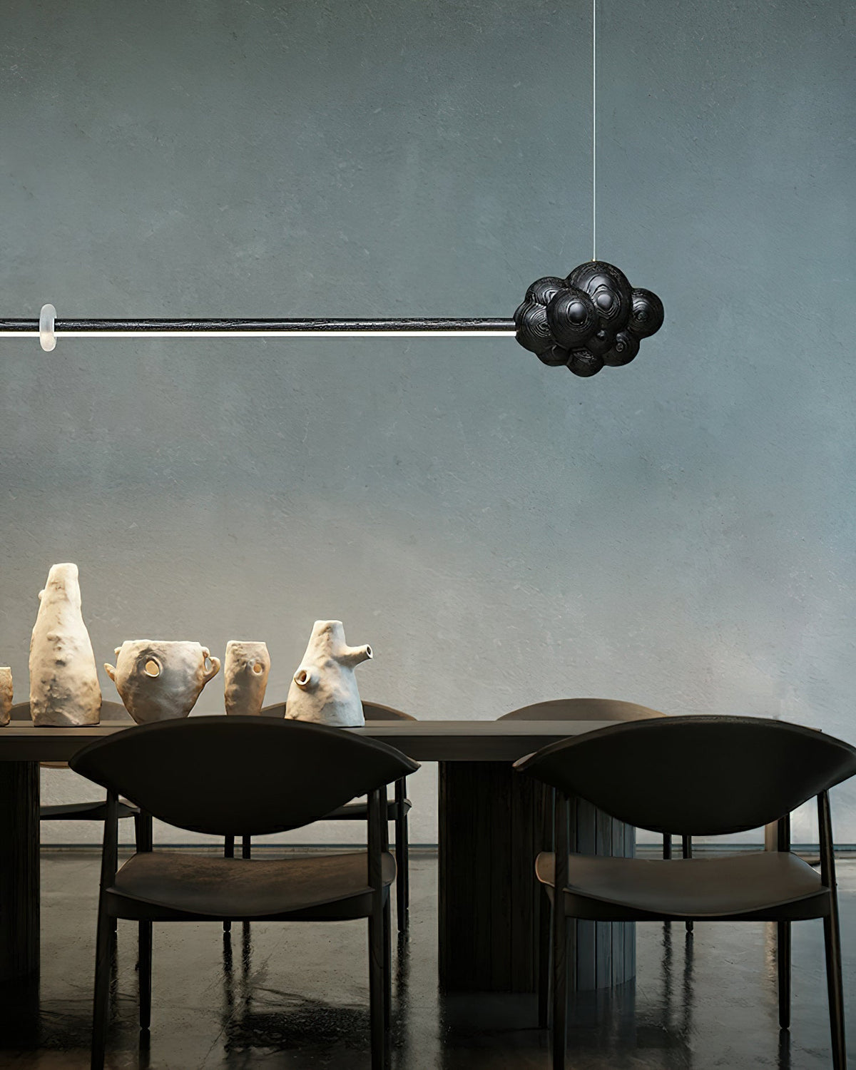 Sylisia lámpara colgante de madera estilo minimalista con palo en forma de nube