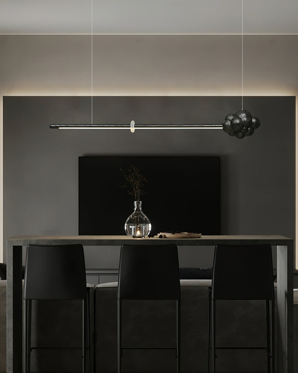 Sylisia lámpara colgante de madera estilo minimalista con palo en forma de nube