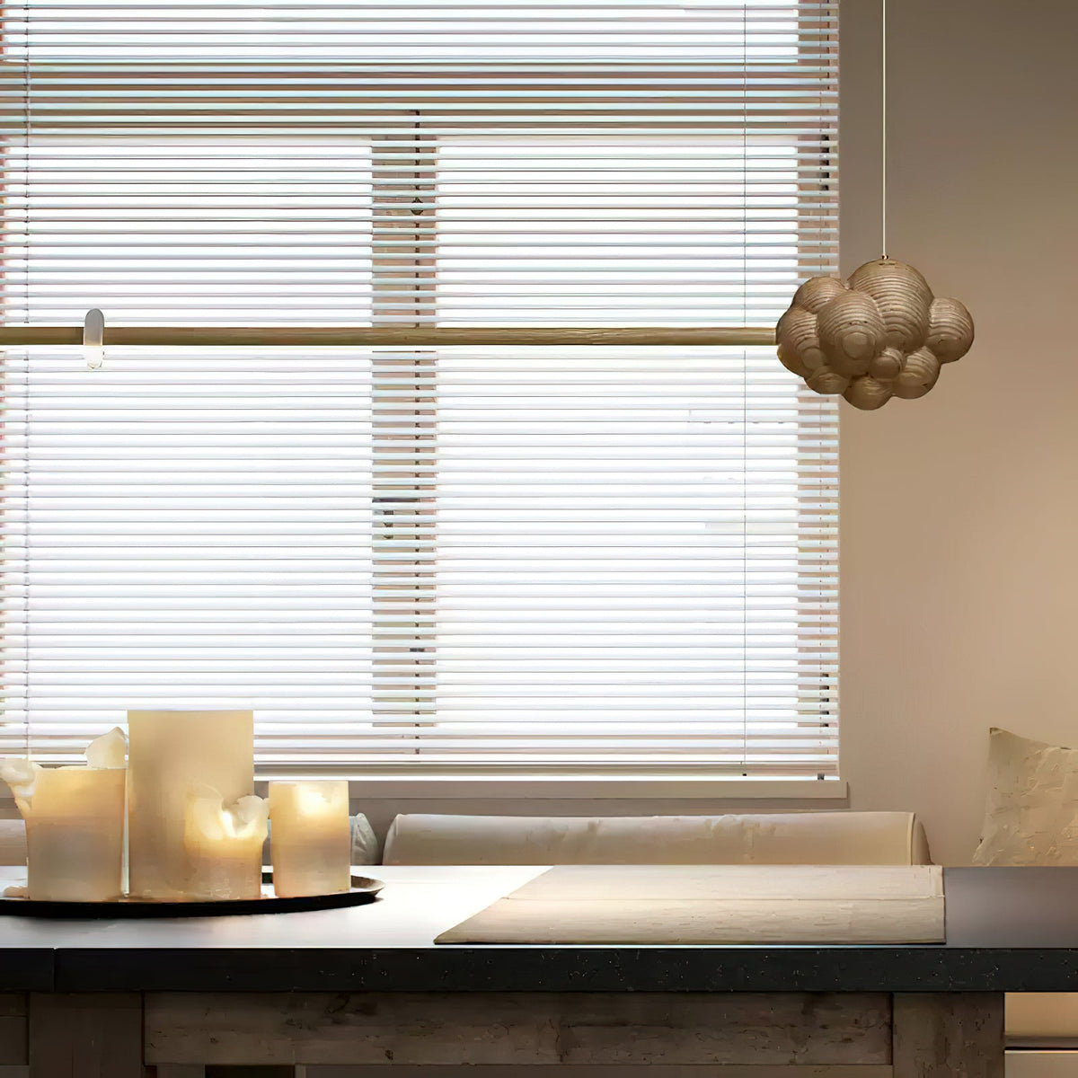 Sylisia lámpara colgante de madera estilo minimalista con palo en forma de nube