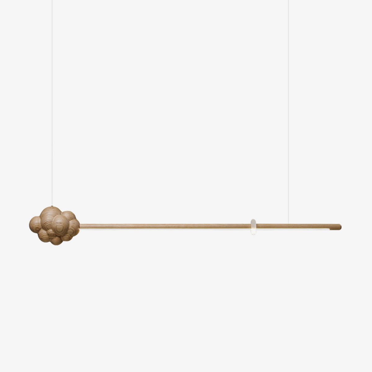 Sylisia lámpara colgante de madera estilo minimalista con palo en forma de nube