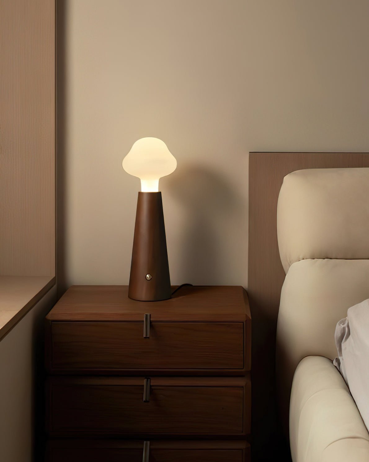 Mushio lámpara de mesa de madera