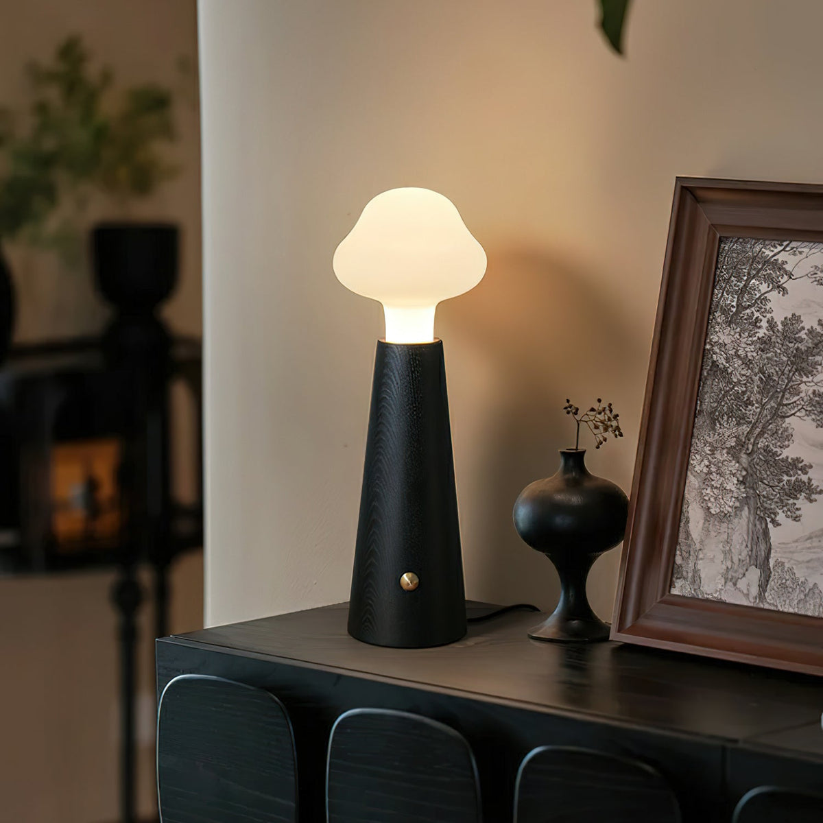 Mushio lámpara de mesa de madera