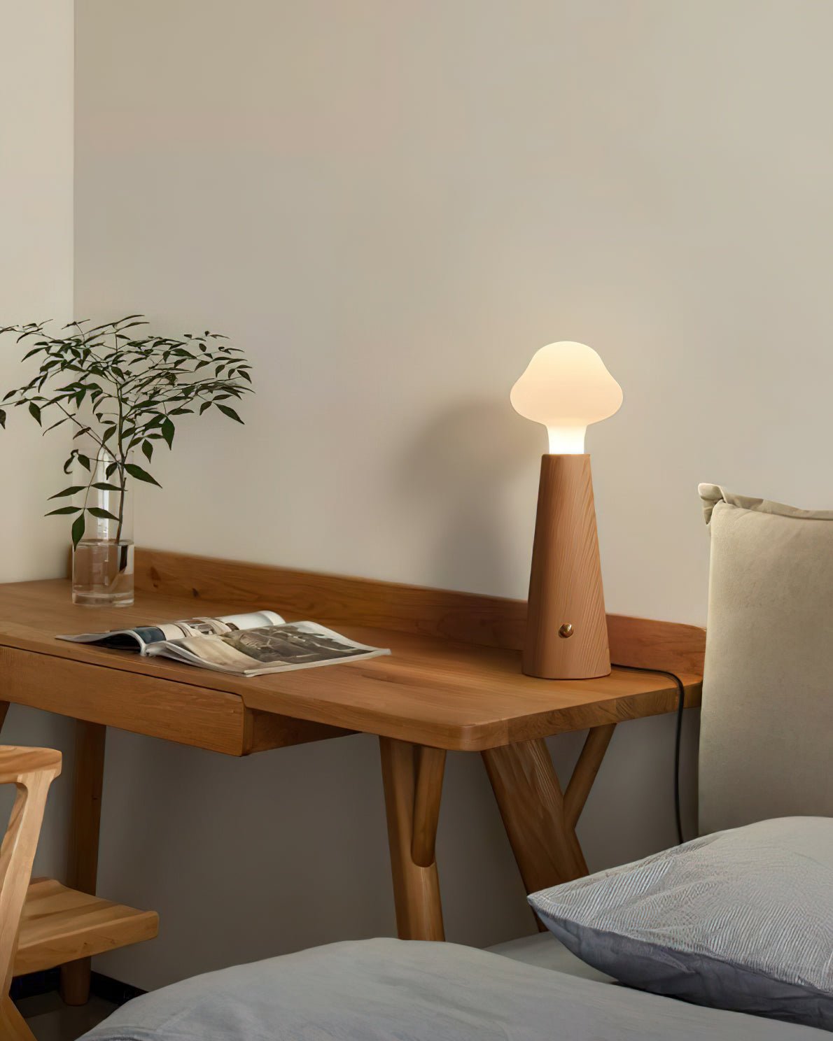 Mushio lámpara de mesa de madera