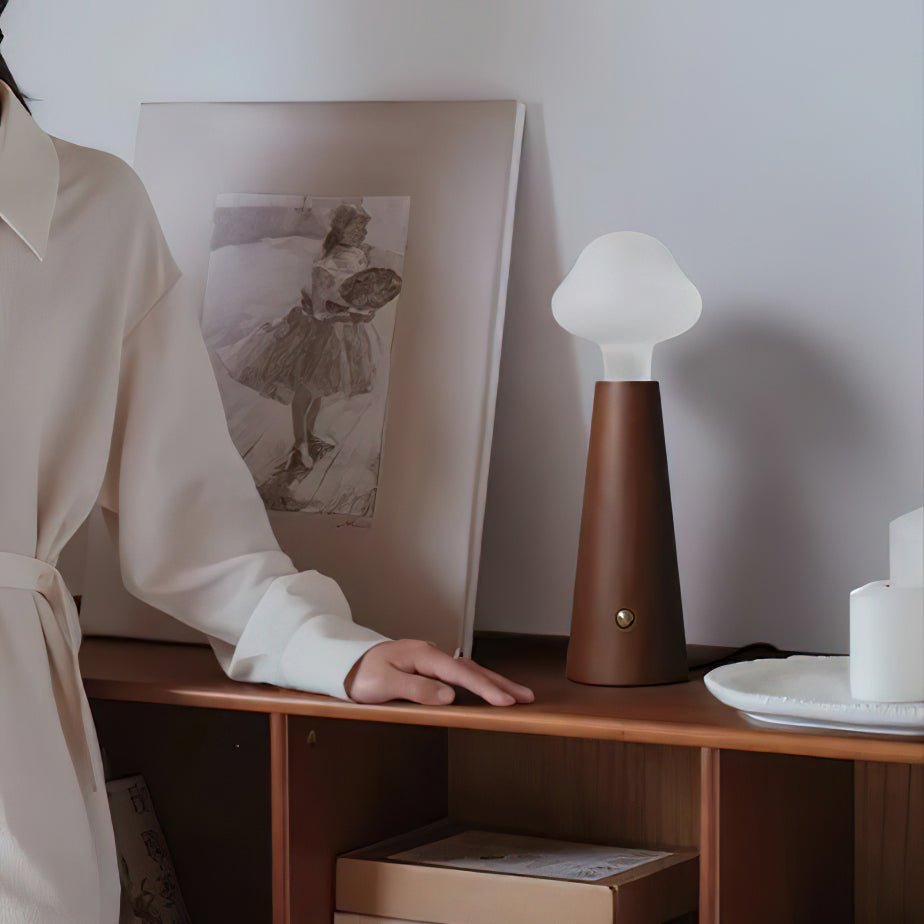 Mushio lámpara de mesa de madera