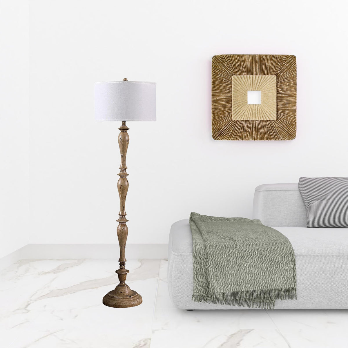 Coastal lámpara de pie con efecto madera