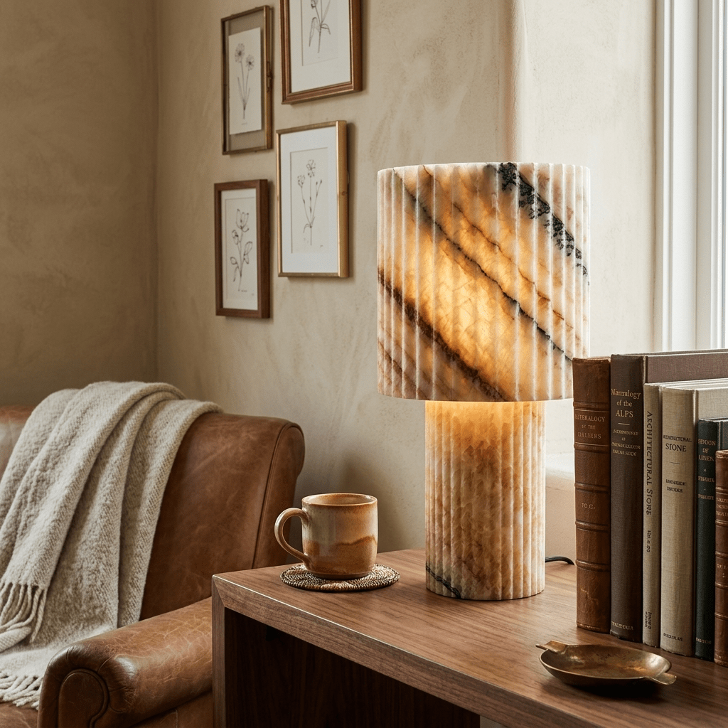 Ciraena lámpara de mesa de ónix multicolor