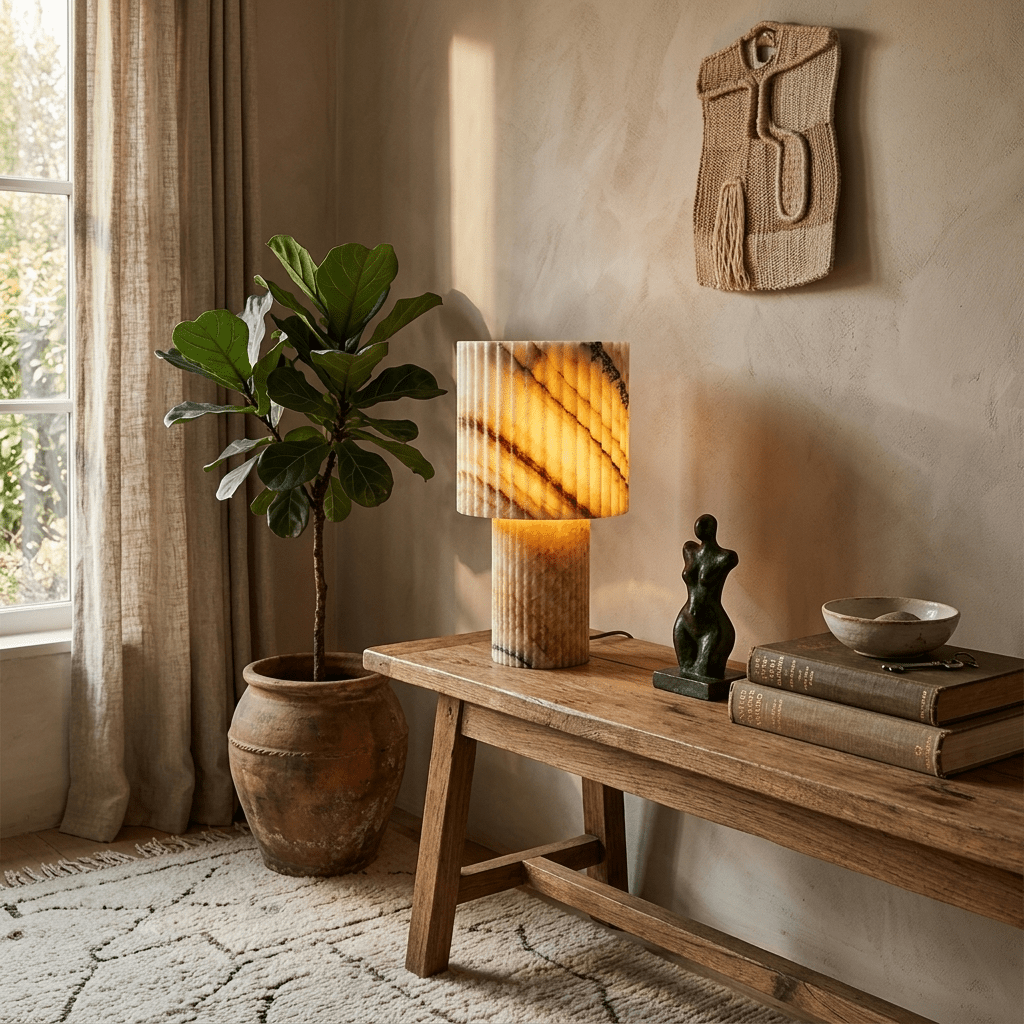 Ciraena lámpara de mesa de ónix multicolor