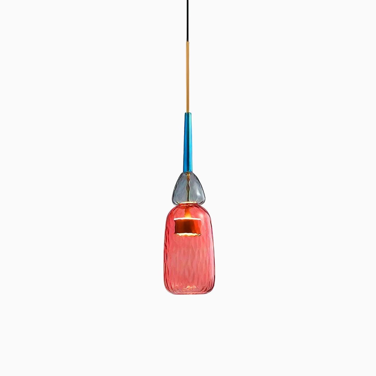 Voshan lámpara colgante bohemio de vidrio con mezcla de colores