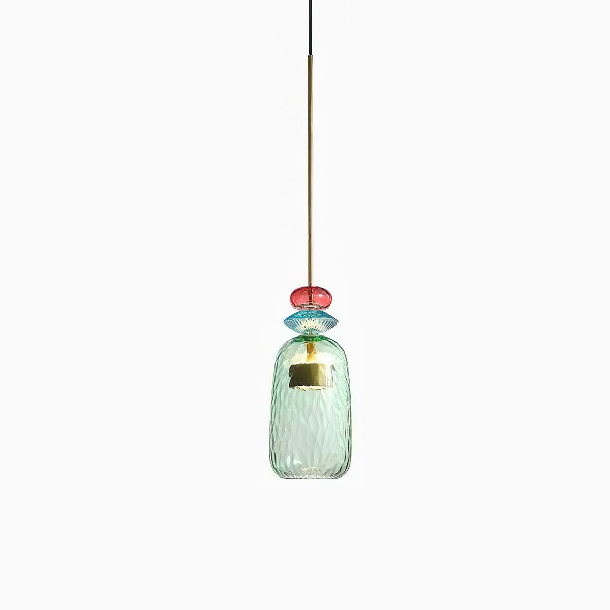 Voshan lámpara colgante bohemio de vidrio con mezcla de colores