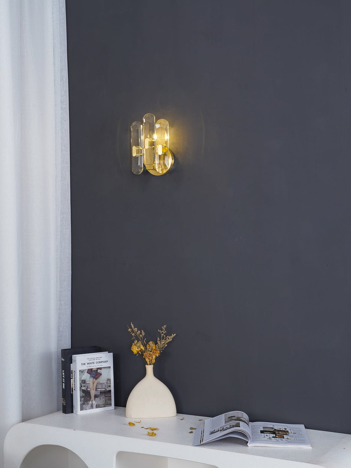 Gevon aplique de pared Postmodern de lujo cristal