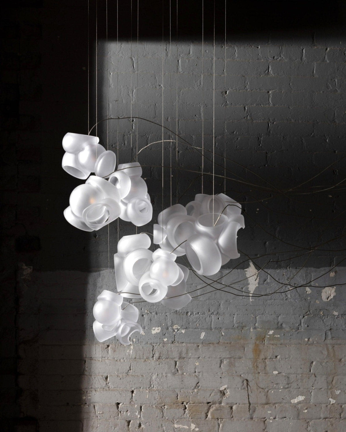 Ursa lámpara colgante Bubbles Cluster con globos de vidrio