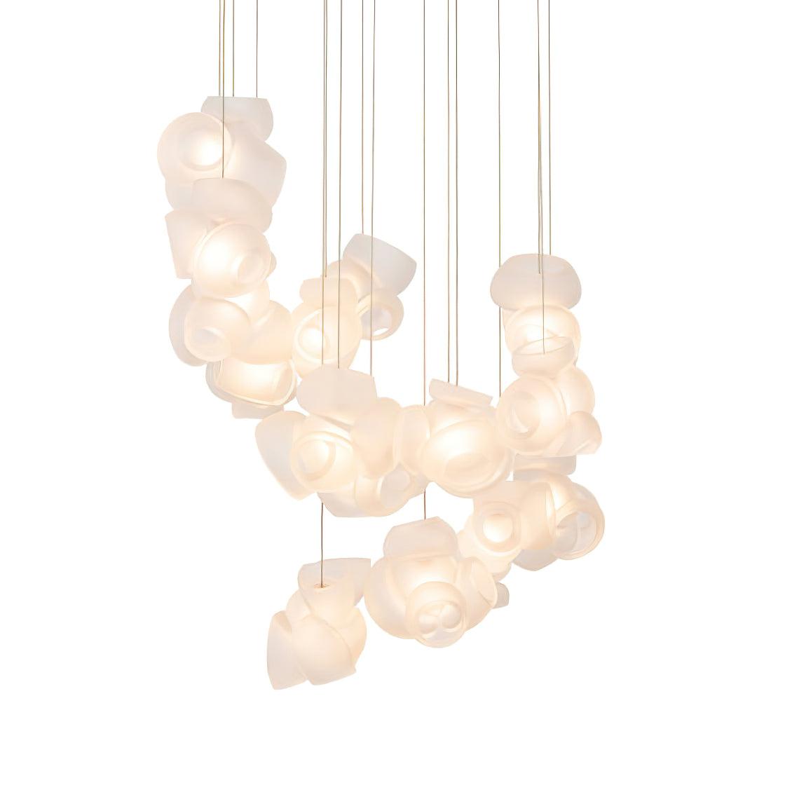Ursa lámpara colgante Bubbles Cluster con globos de vidrio
