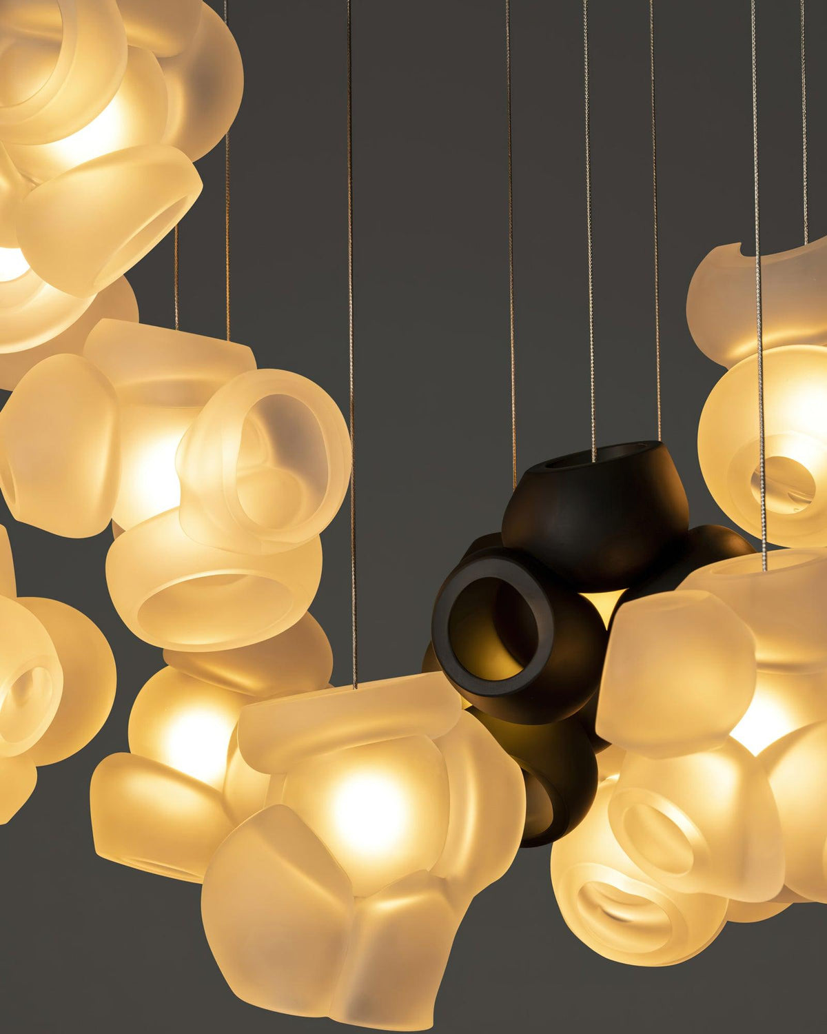 Ursa lámpara colgante Bubbles Cluster con globos de vidrio