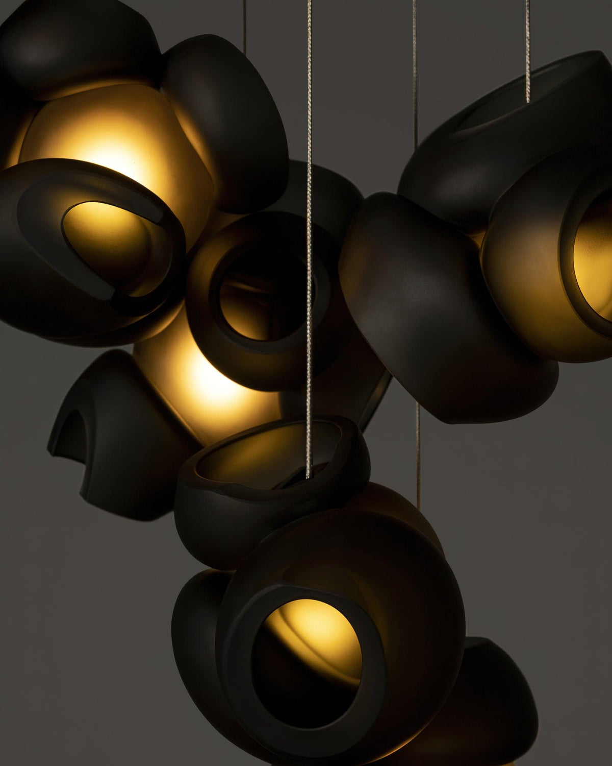Ursa lámpara colgante Bubbles Cluster con globos de vidrio