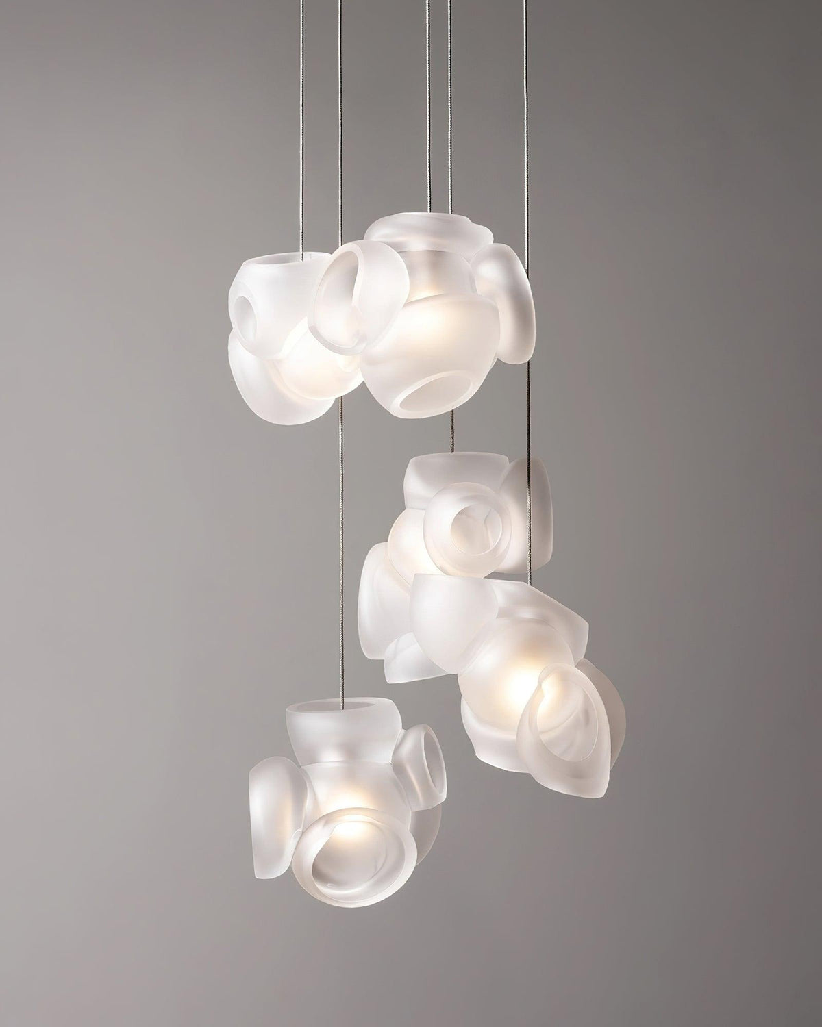 Ursa lámpara colgante Bubbles Cluster con globos de vidrio