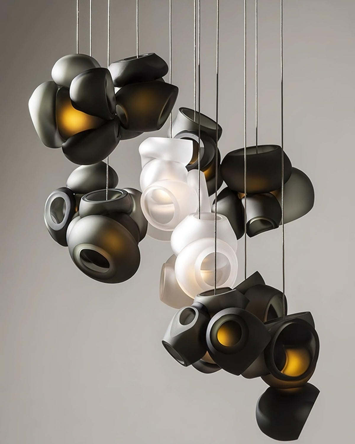 Ursa lámpara colgante Bubbles Cluster con globos de vidrio