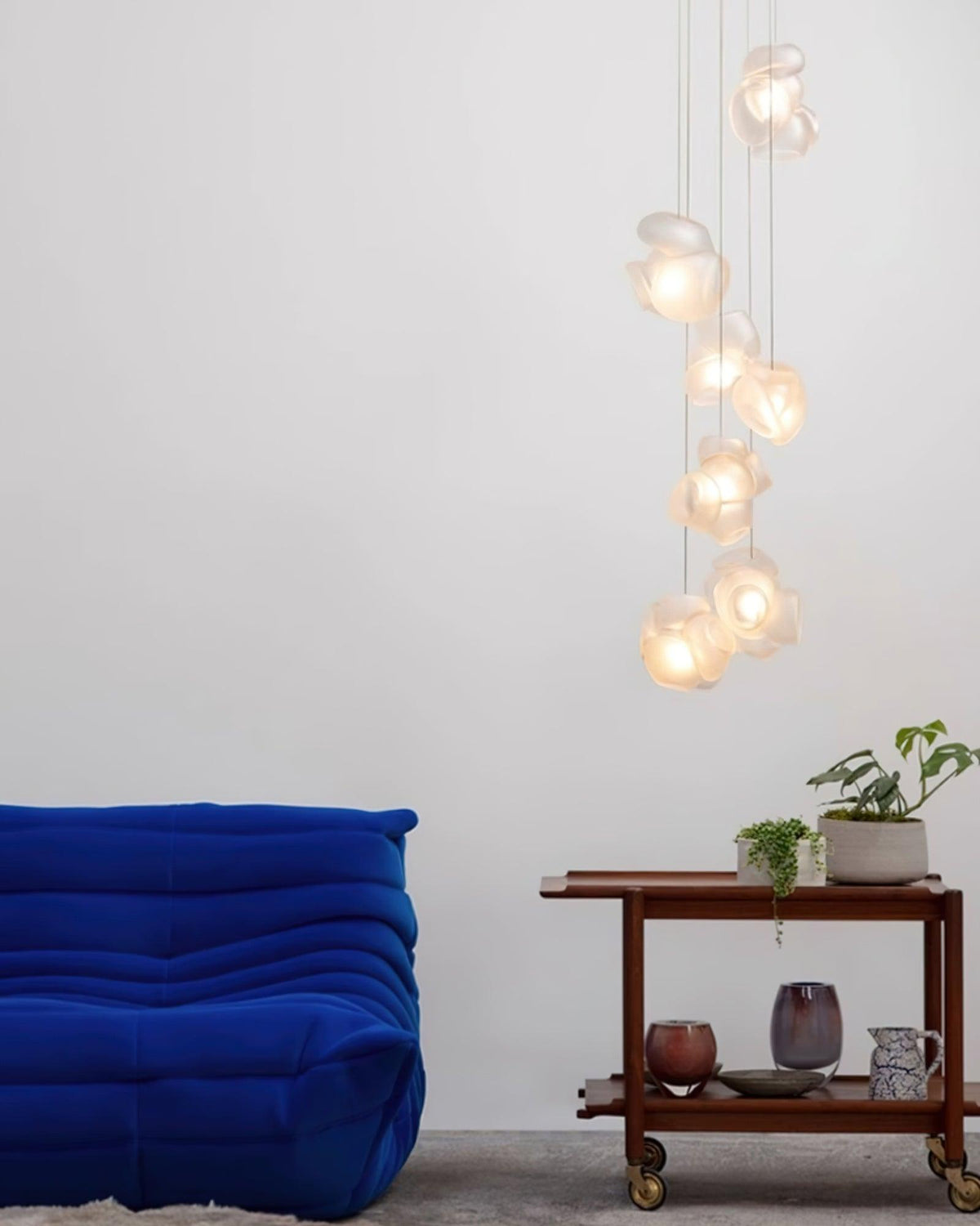 Ursa lámpara colgante Bubbles Cluster con globos de vidrio