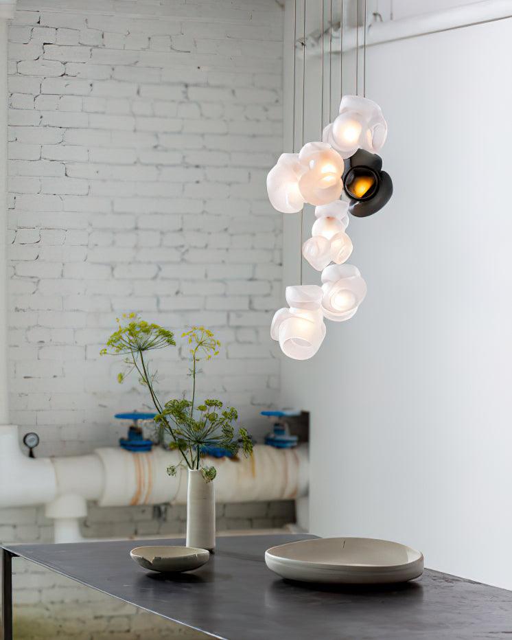Ursa lámpara colgante Bubbles Cluster con globos de vidrio