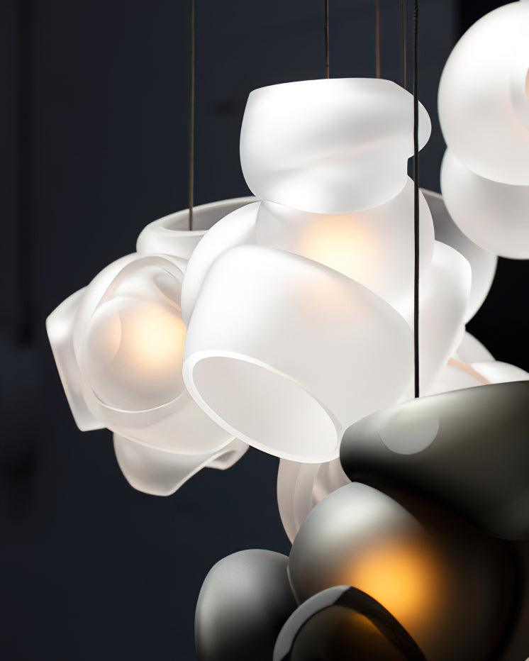 Ursa lámpara colgante Bubbles Cluster con globos de vidrio