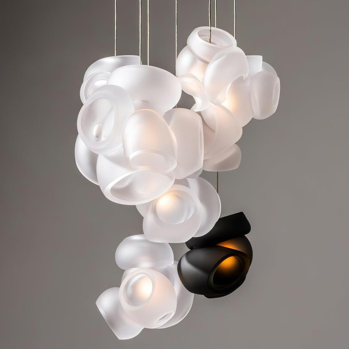 Ursa lámpara colgante Bubbles Cluster con globos de vidrio