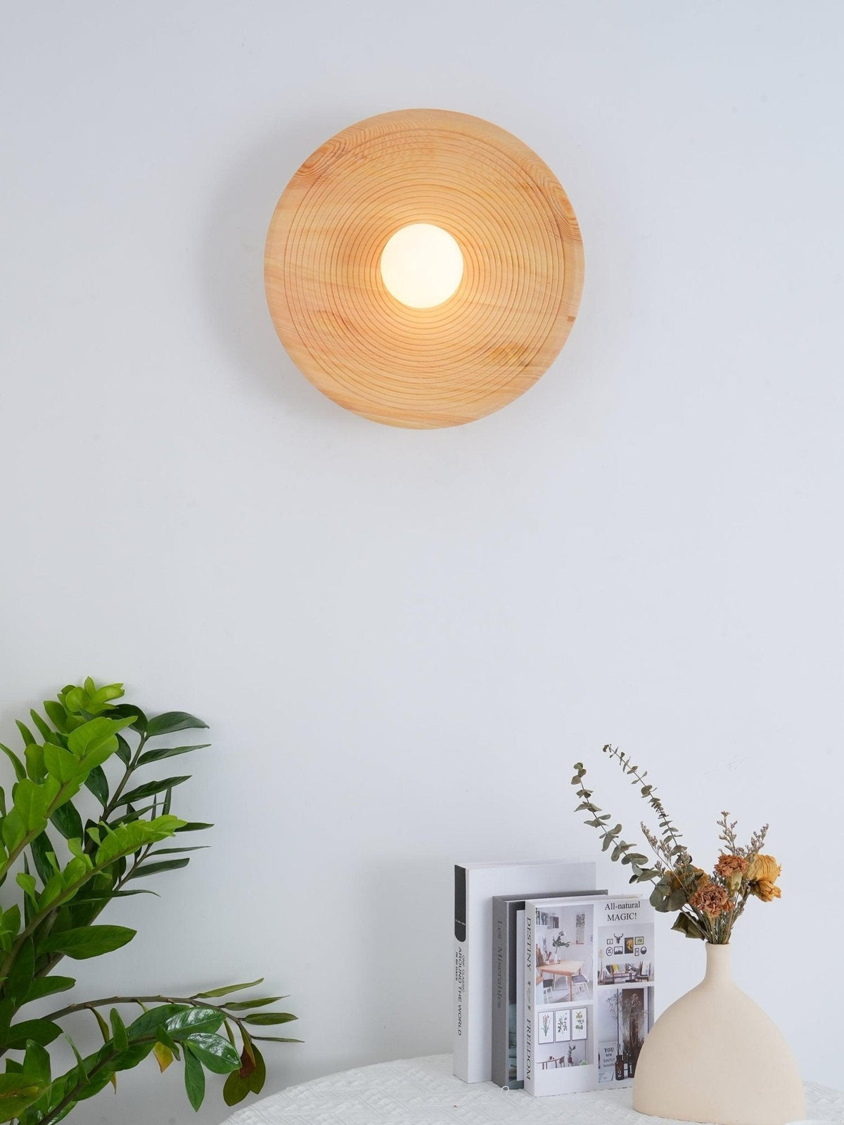 Aldenise aplique de pared de madera estilo nórdico con contorno artístico