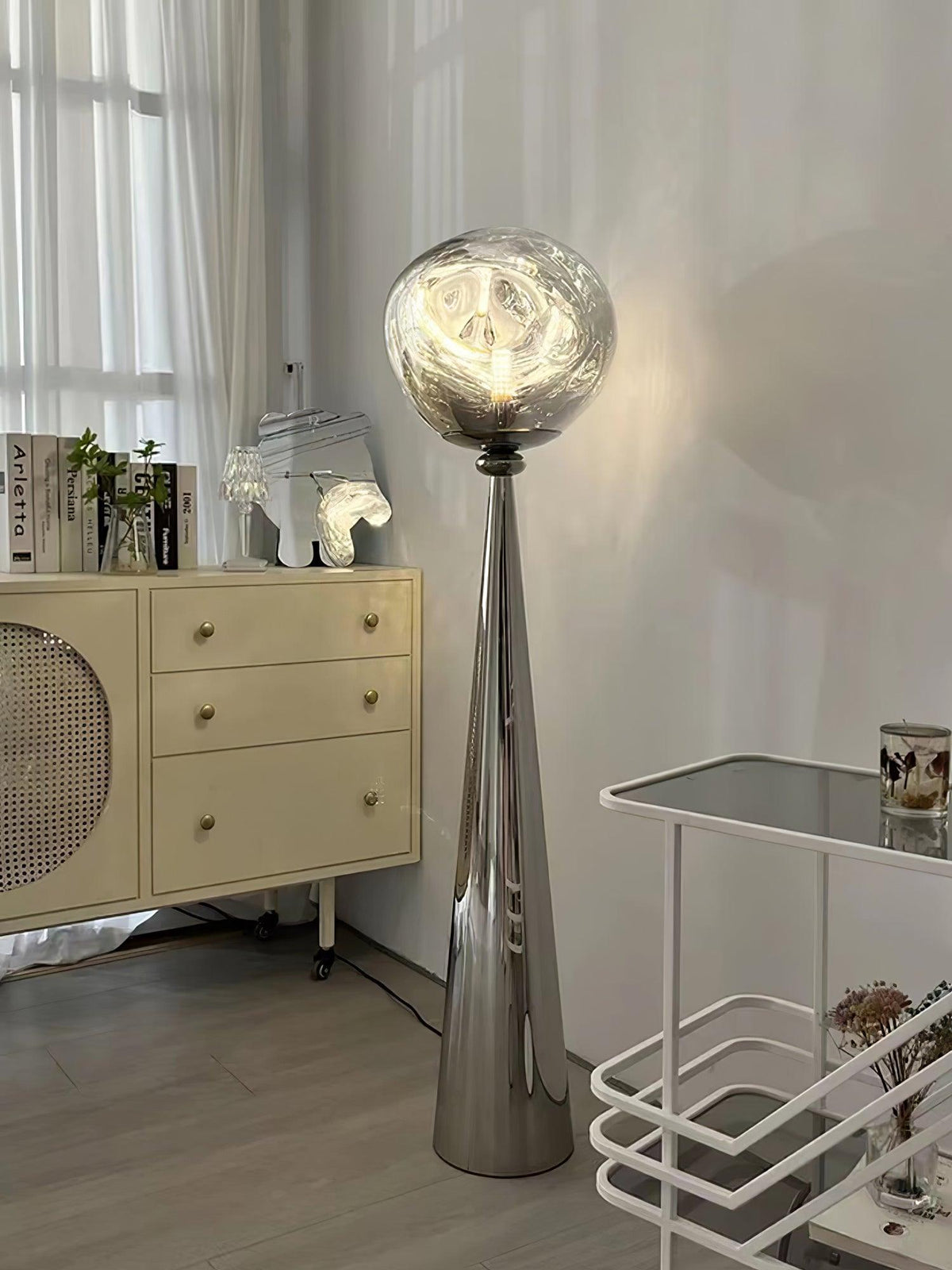 Ovexin lámpara de pie gris contemporánea
