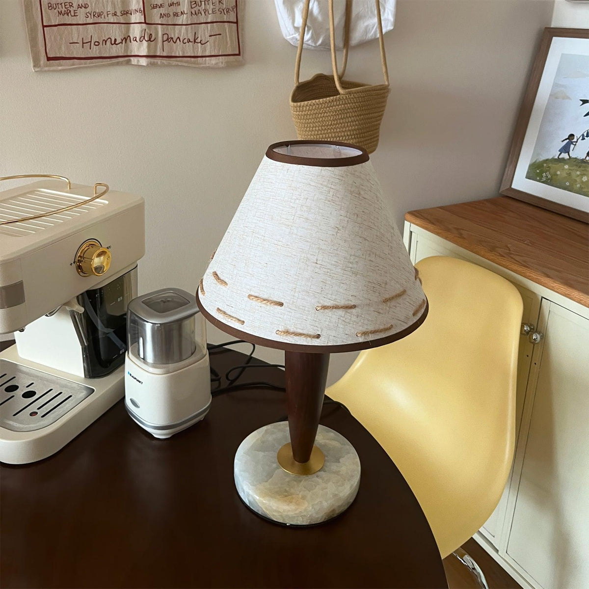 Taylor lámpara de mesa vintage de tejido