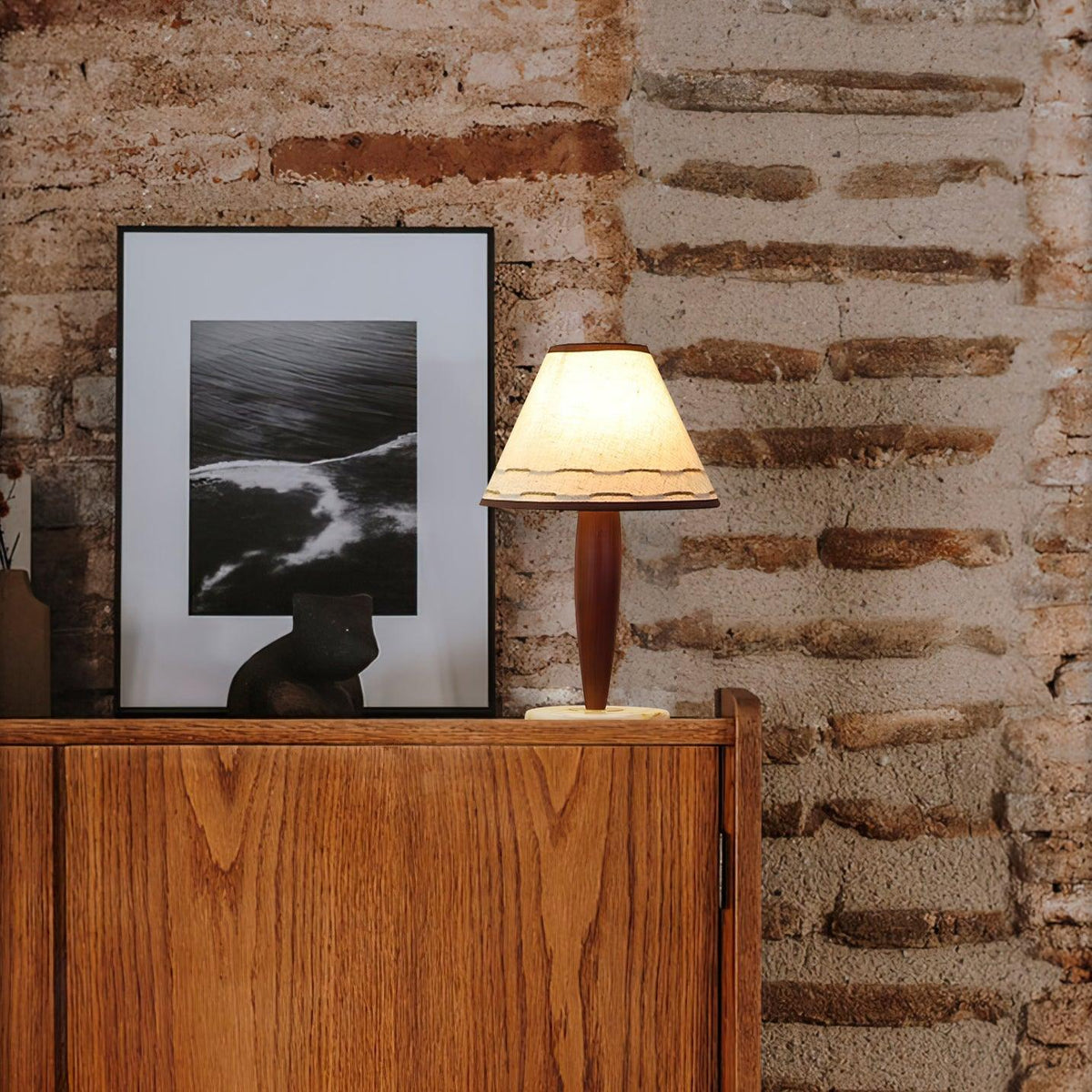 Taylor lámpara de mesa vintage de tejido