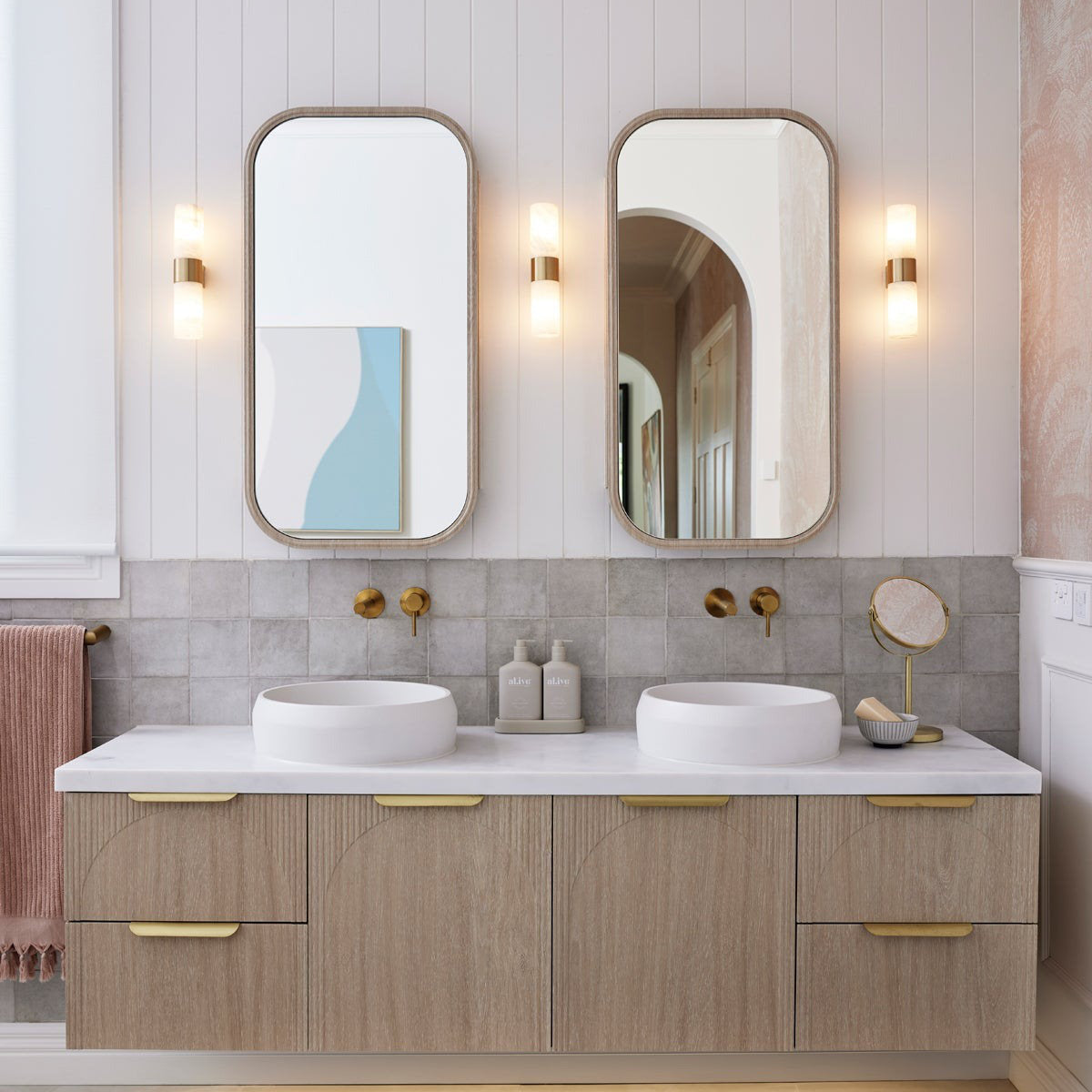 Alight aplique de pared alabastro