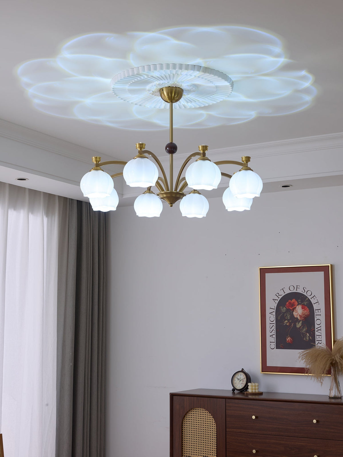 Alshaarae lámpara de araña tradicional premium arco madera vidrio