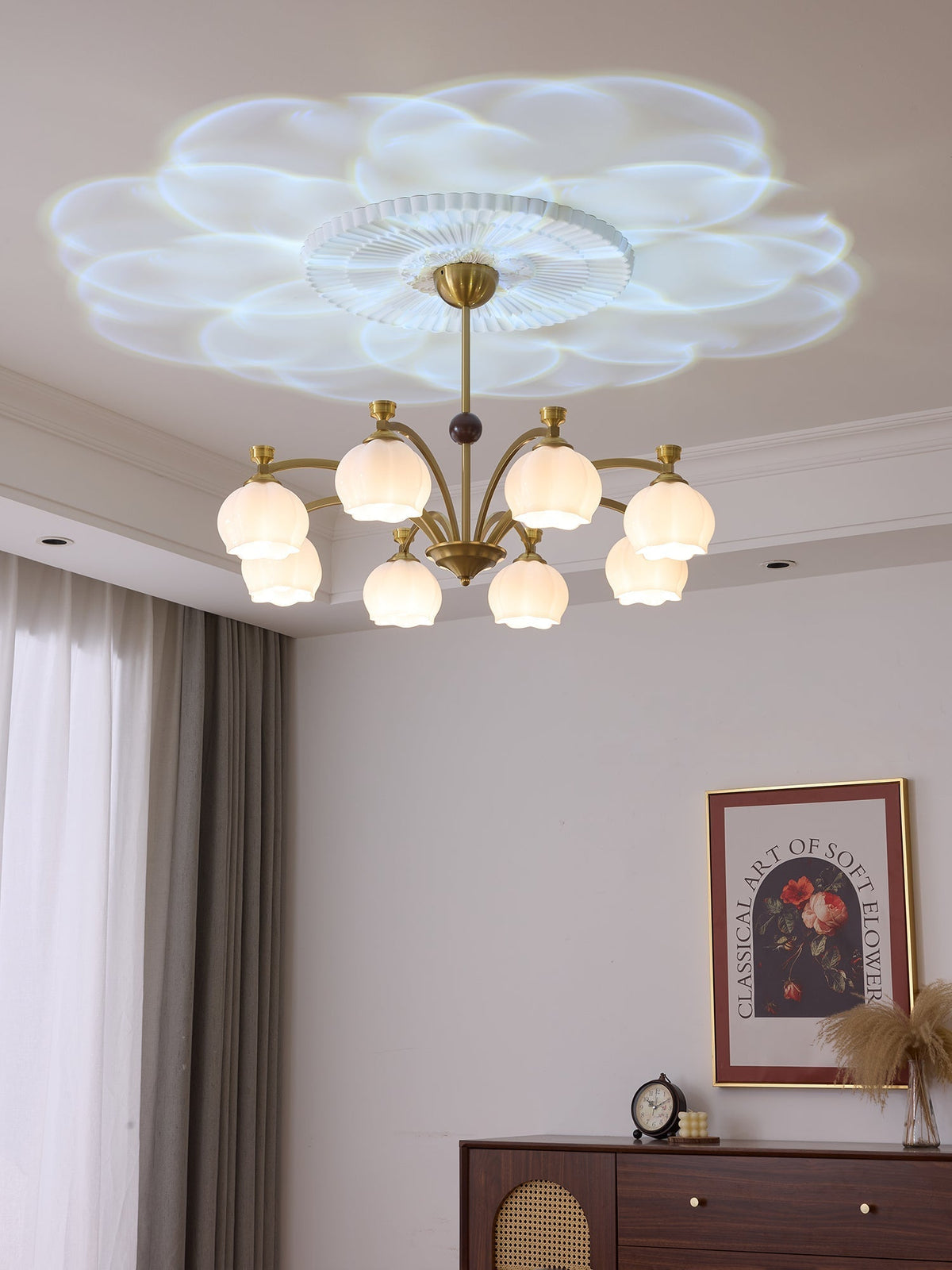 Alshaarae lámpara de araña tradicional premium arco madera vidrio