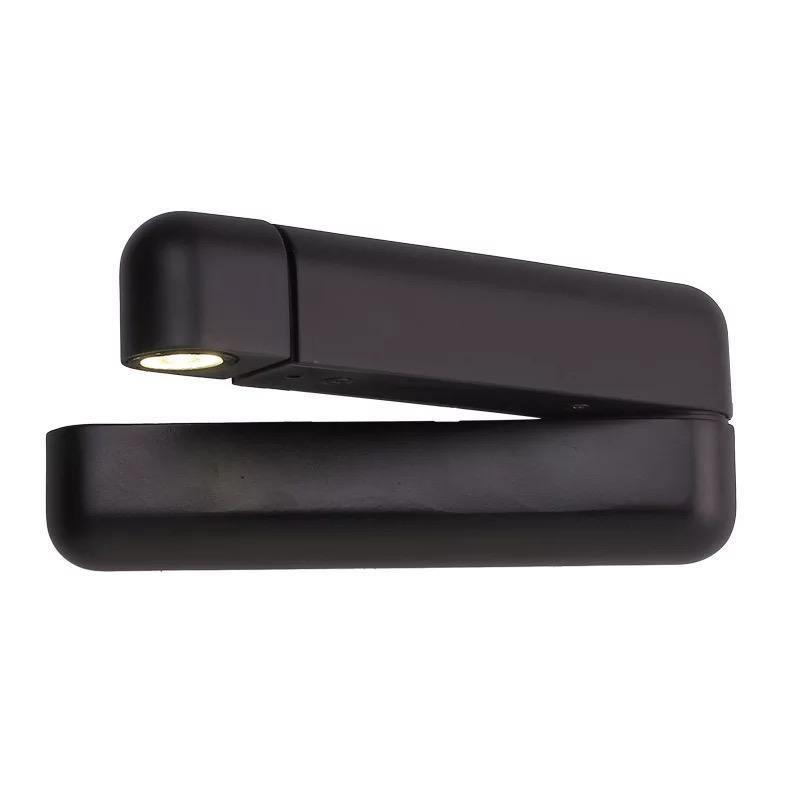 Soreora aplique de pared negro LED regulable con puerto USB